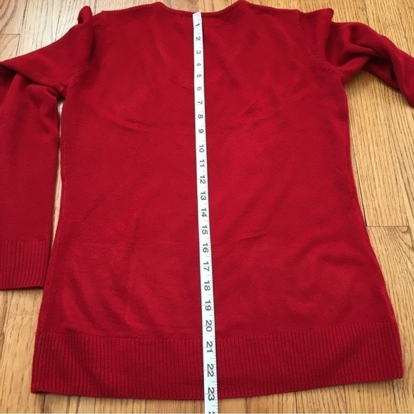 Karen Scott luxsoft Pull Over V-neck Red Sweater - Picture 7 of 16